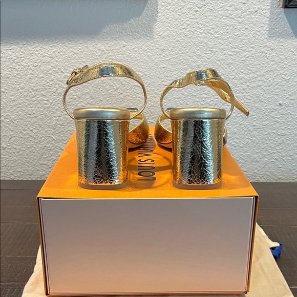 Louis Vuitton Shimmering Gold Sandals - Picture 6 of 12